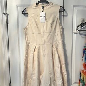 Hauture Extreme Wide Leg Zip Front Sleeveless Jumpsuit